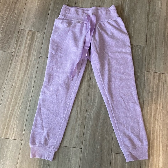 MTA Sport Womens Purple Wide Waistband Athletic Joggers Sz Small Crop Ankle - Picture 1 of 4